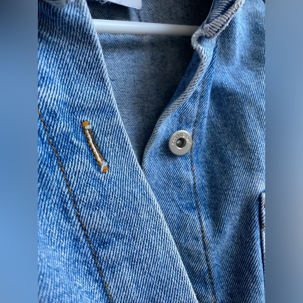 Collusion Pleated Denim Blue Dress Jacket Long Sleeve size US 2 (like XS / S) - Picture 9 of 14